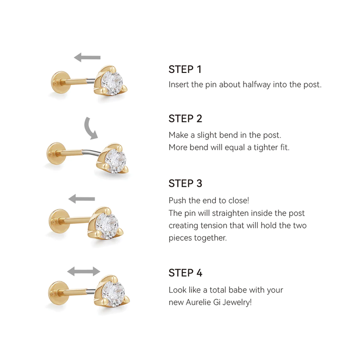 SAINT | Lab Grown Diamond Cross Piercing Top Earring – Elisa Ilana