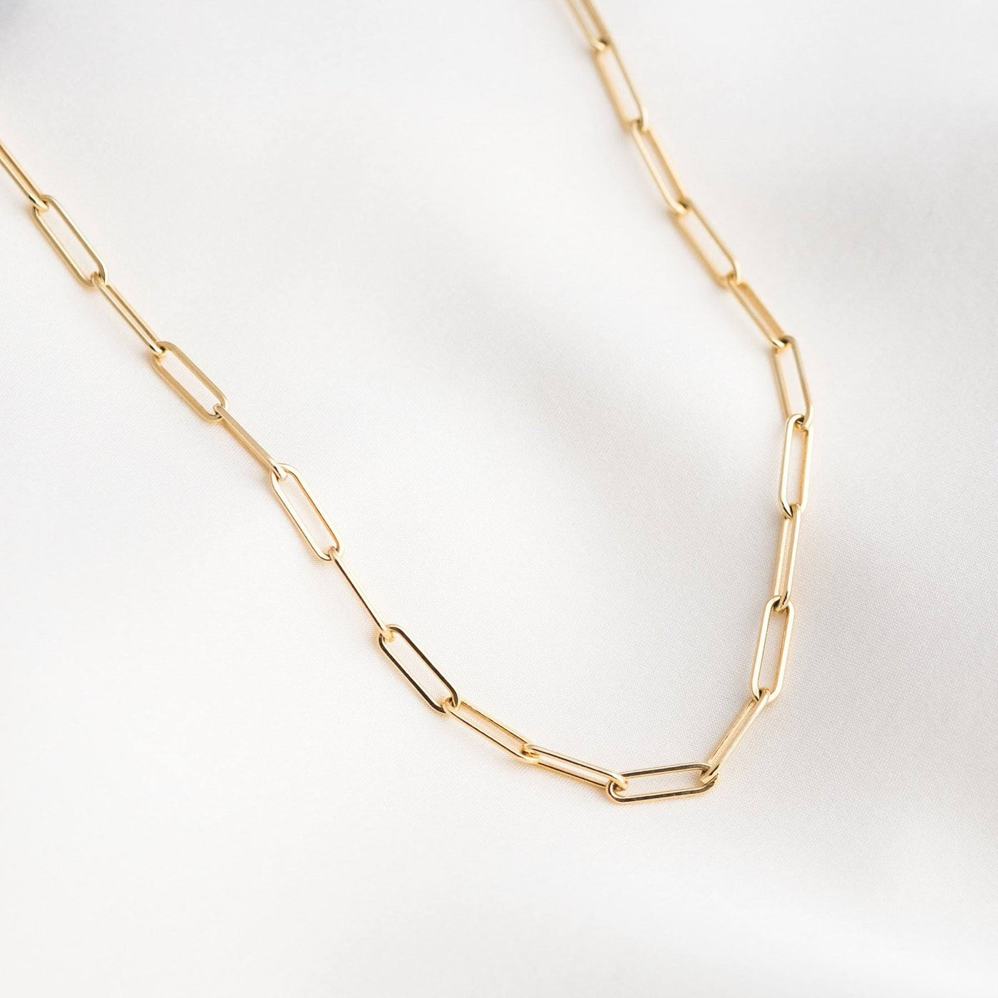 14KT Yellow Gold Paperclip 18" Necklace Chain
